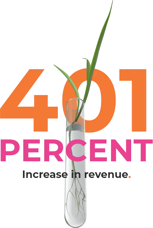 401 percent increase in revenue