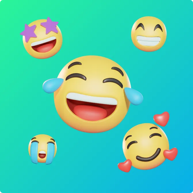 An image with various emojis in yellow colour.