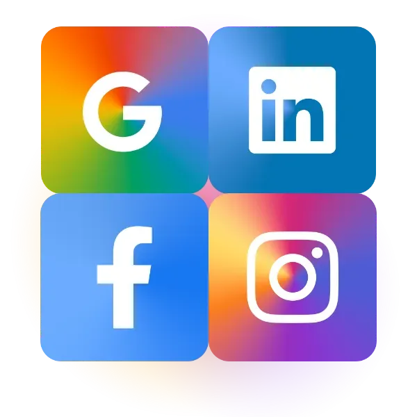 ppc and social logos - facebook, google, linkedin, instagram