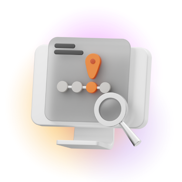 illustration showing a desktop screen and magnifying glass to show impact of feed optimisation